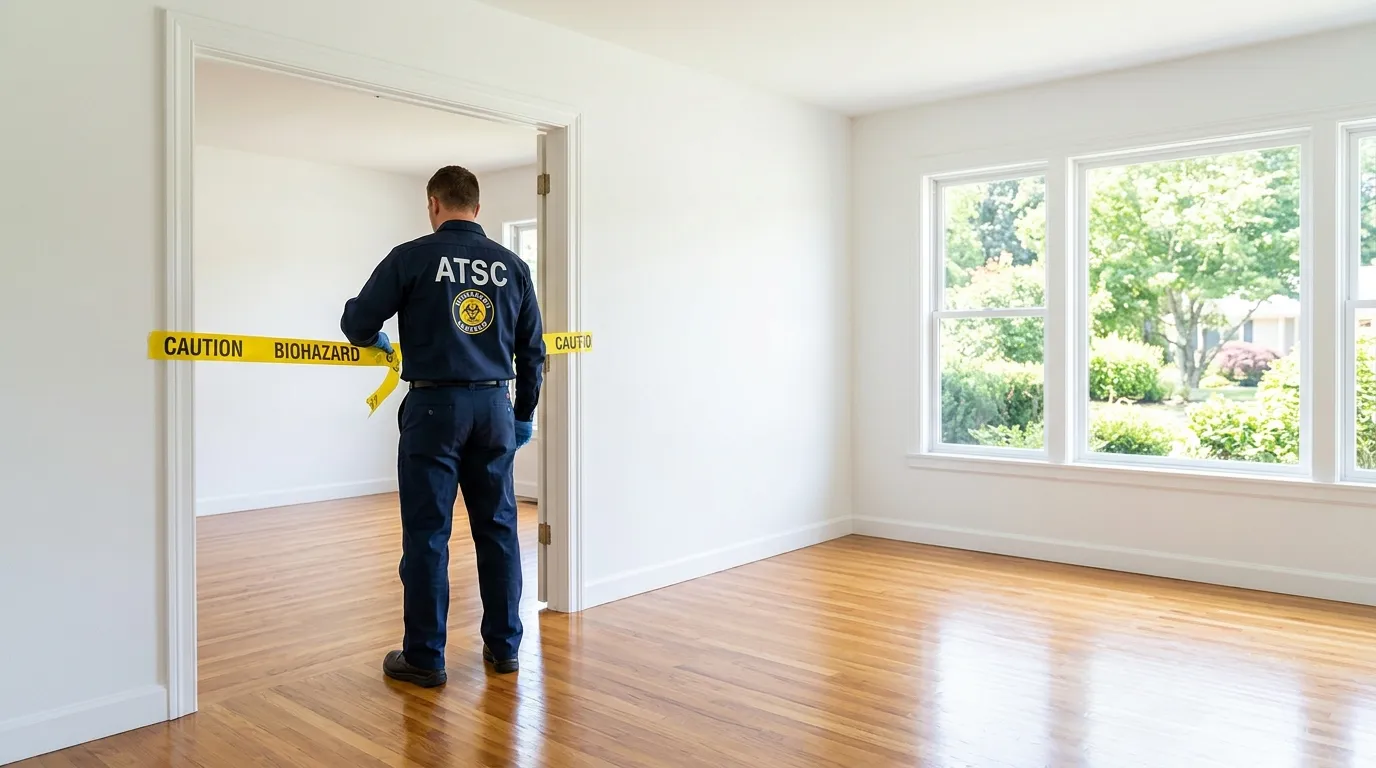 Certified biohazard cleanup crew performing Crime Scene Cleanup in Lawrenceburg